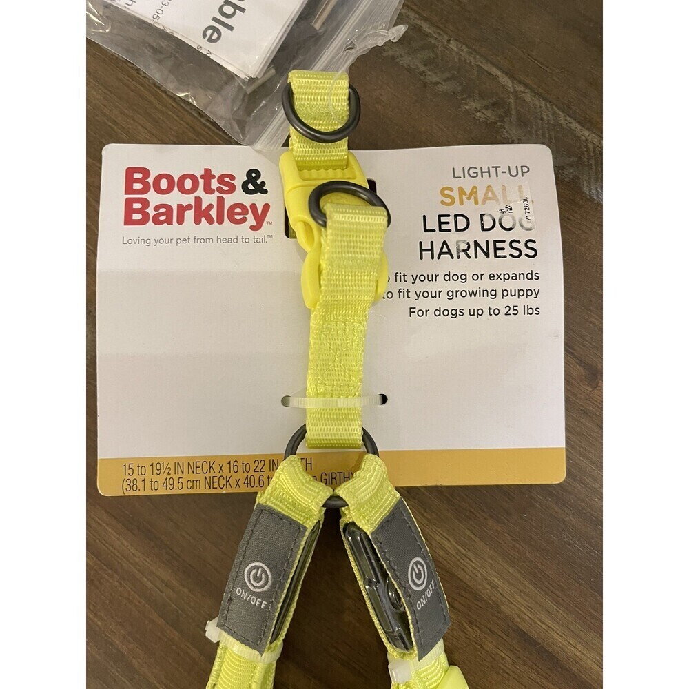 Boots & Barkley Light-Up LED ~Small Dog Harness~Rechargeable ~3 light patterns - Picture 4 of 8
